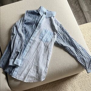 Casual Blue Striped Shirt